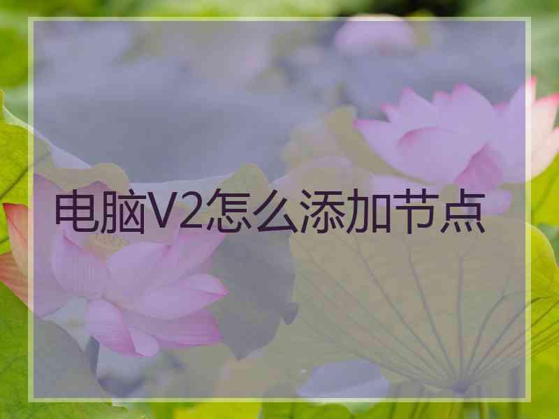 电脑V2怎么添加节点